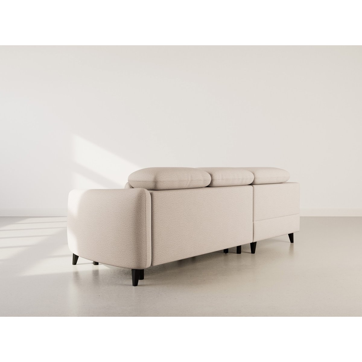 Canapé angle gauche convertible tissu texturé, OPALINE beige, BEST MOBILIER