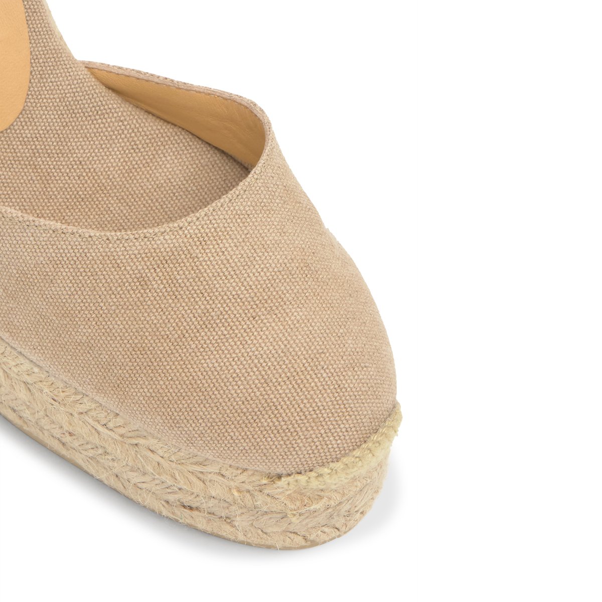Espadrilles compensées à plateforme tressée en coton bio CAROL EXTRA PLATFORM sable, CASTANER