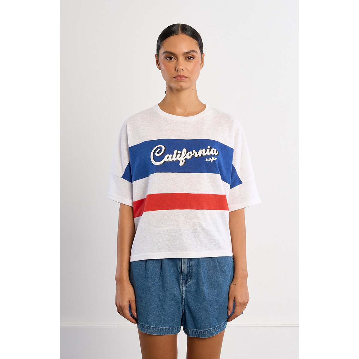 T-shirt oversize California blanc, LILI SIDONIO
