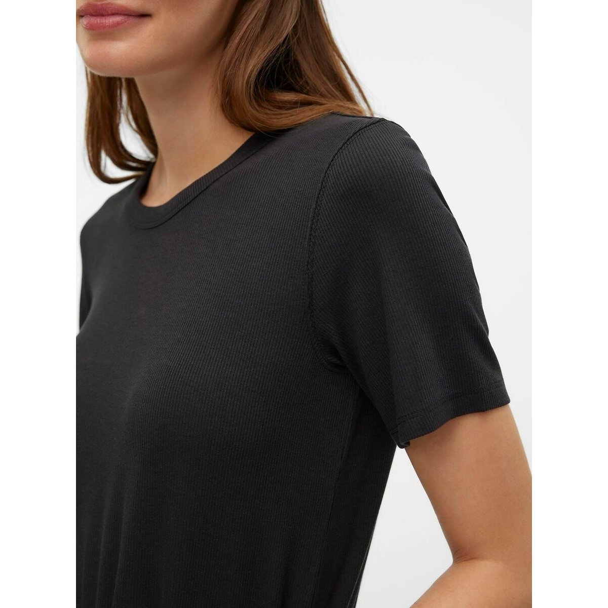 Crew Neck T-Shirt with Short Sleeves black, VERO MODA
