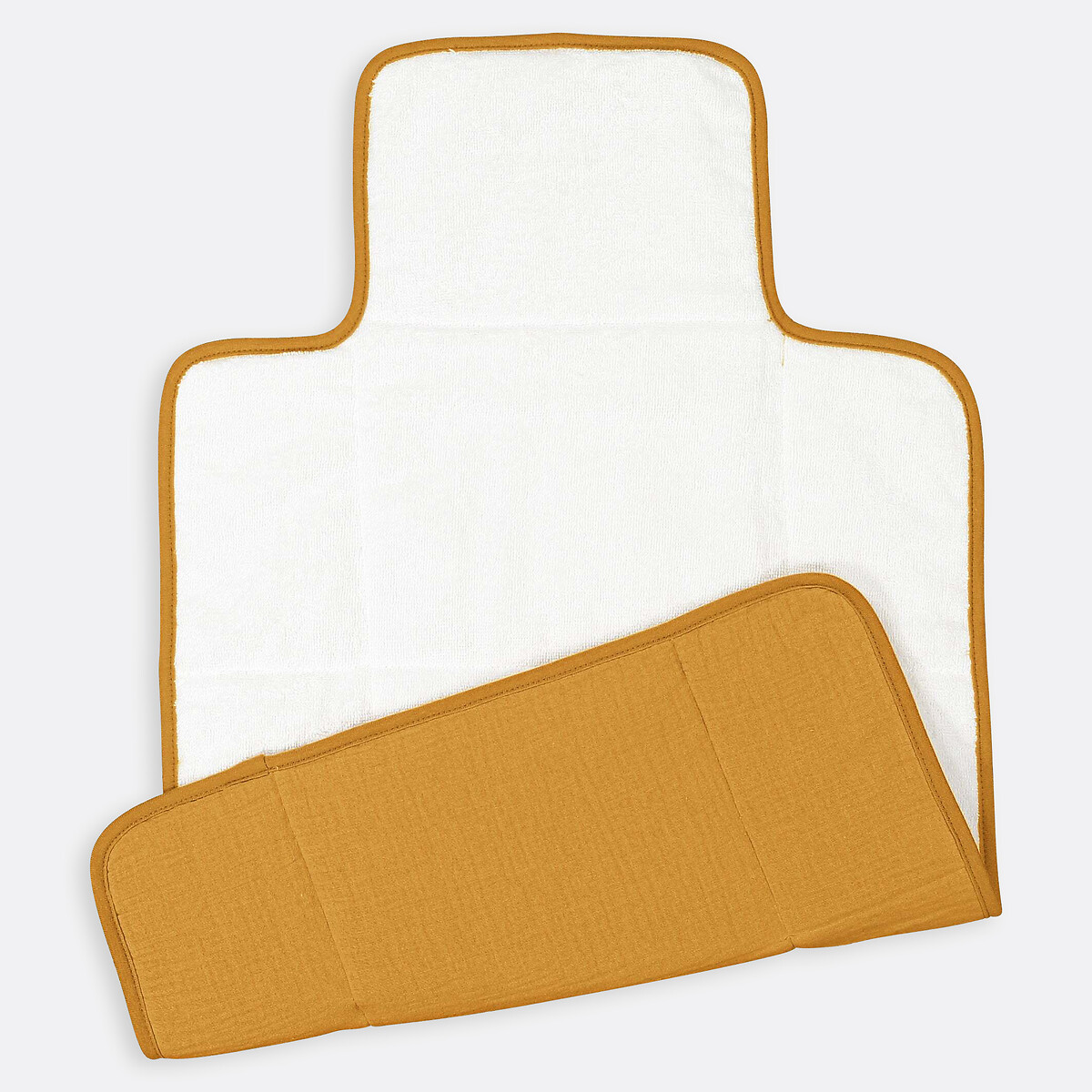 Matelas à langer nomade gaze de coton, Kumla jaune moutarde, LA REDOUTE INTERIEURS