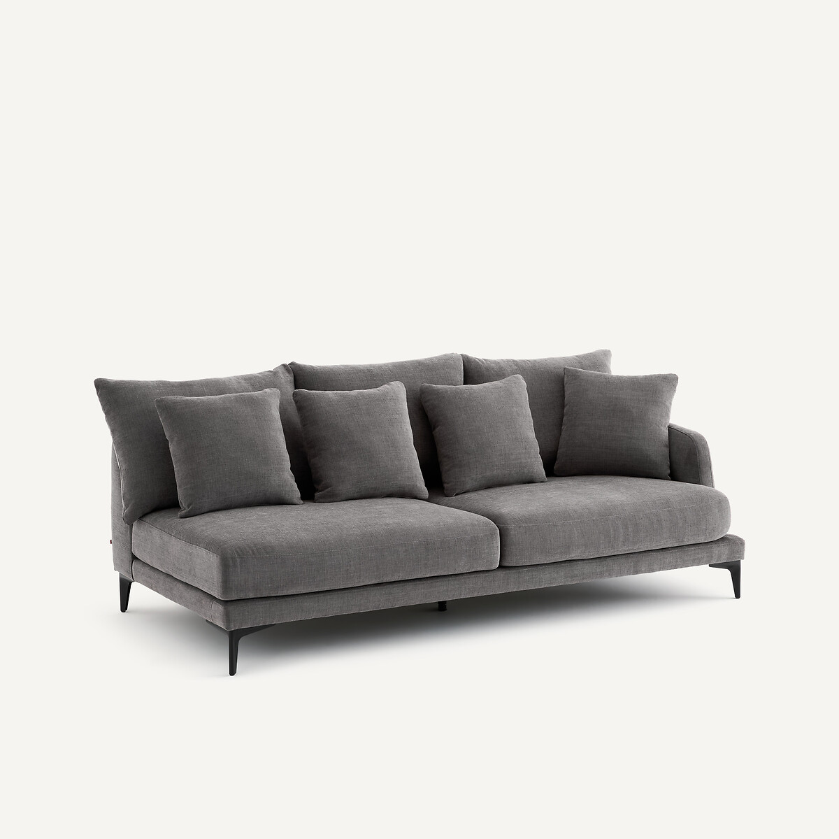 Demi-canapé 3 places en polyester coton, MODERNISTE gris stone, EMMANUEL GALLINA X AM.PM