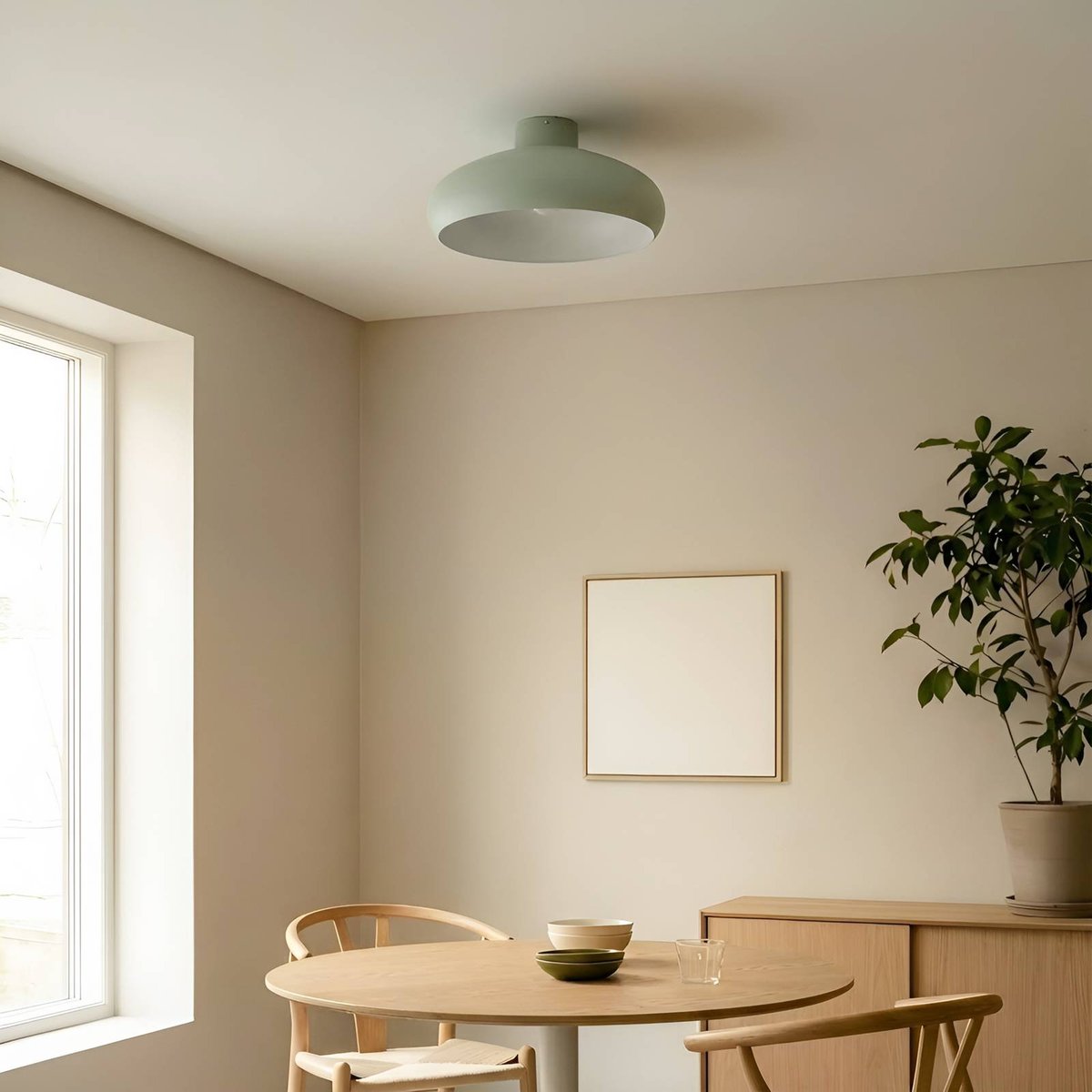 Plafonnier en métal moderne, Elover vert clair, LINDBY