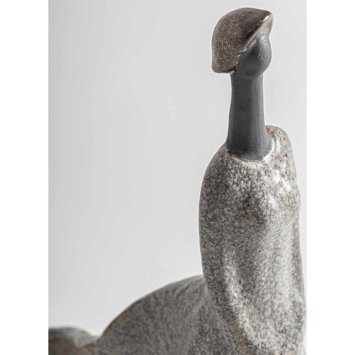 Figurine décorative en céramique blanc cassé moucheté, RECOLLECTION