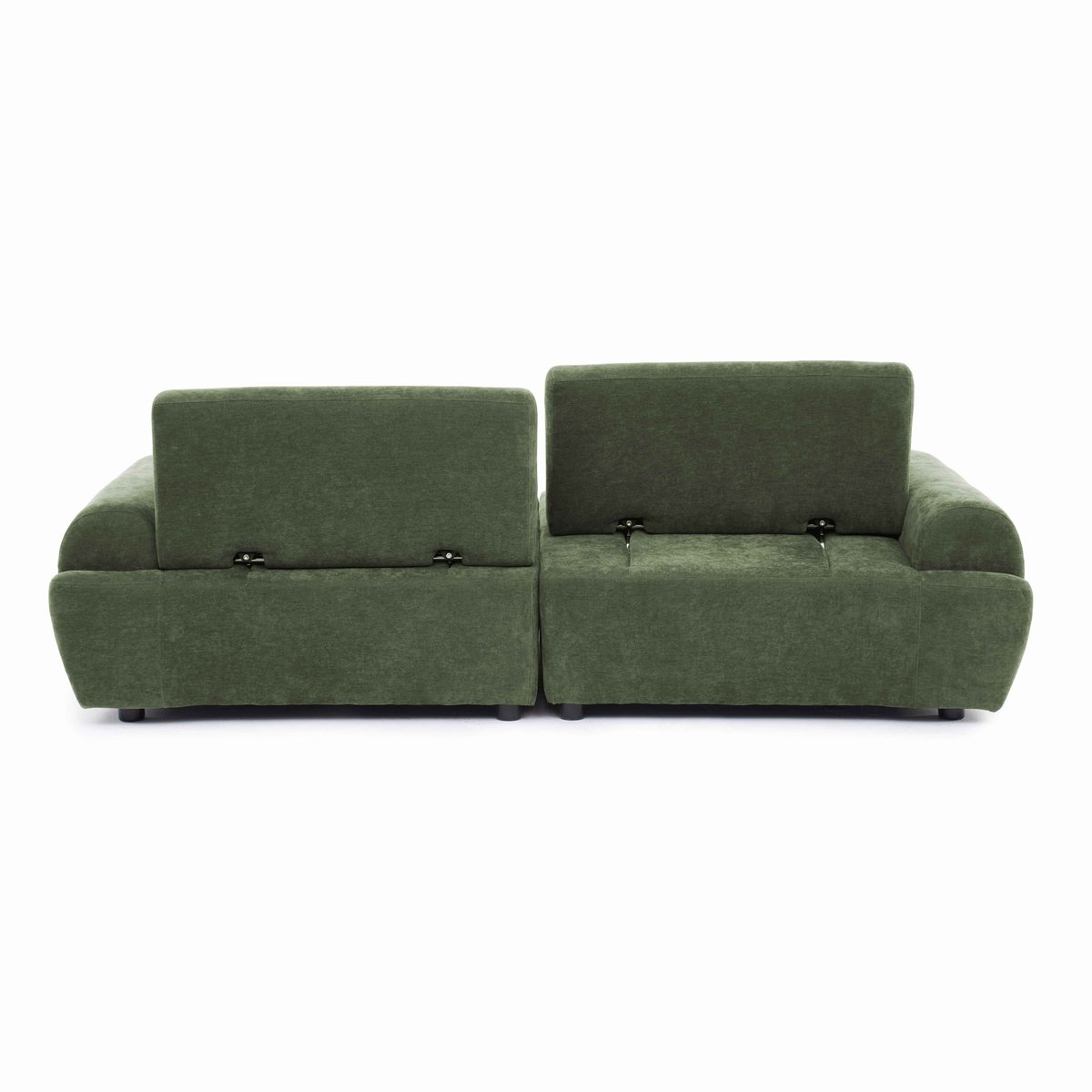 Canapé modulable 2 places en tissu avec coussins dossier ajustable, CALLISTO vert, OVIALA