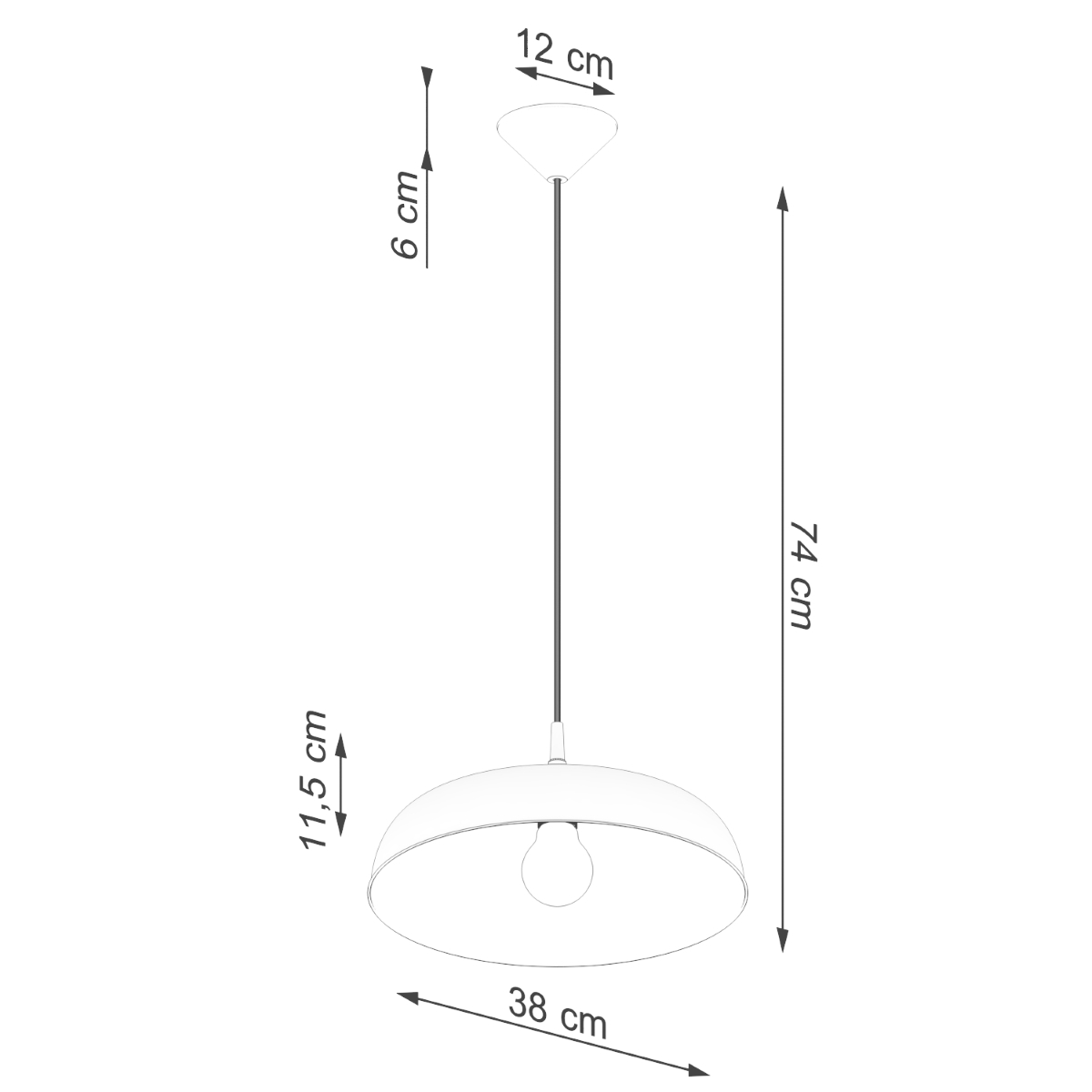 Suspension Acier Blanc E27 1 Gina blanc, EDEN