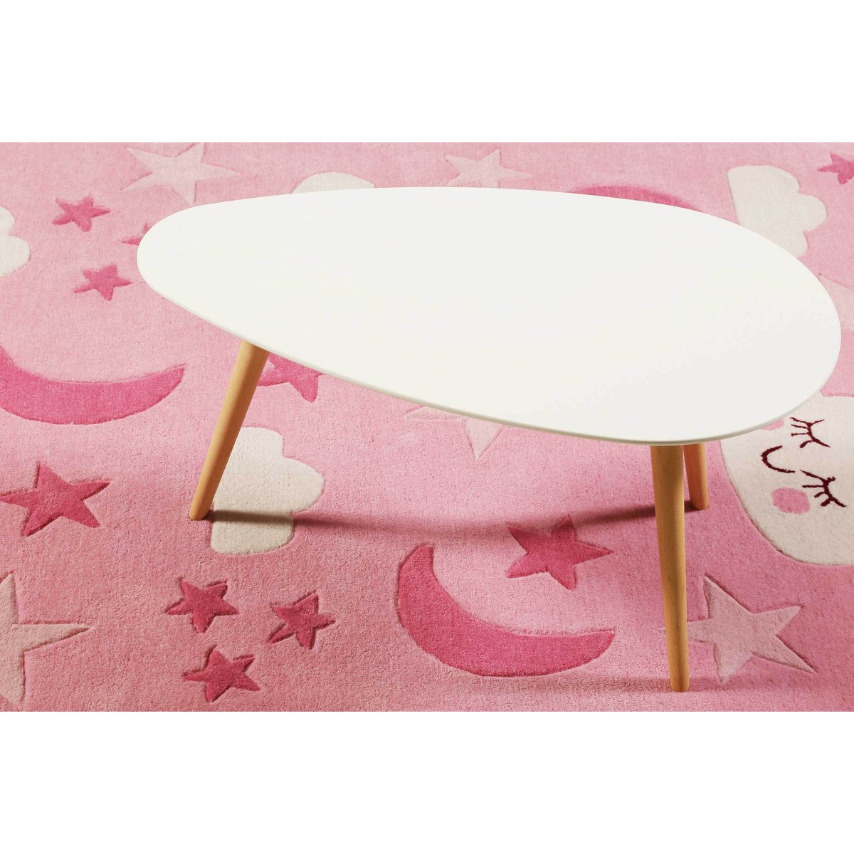 Tapis enfant tufté motif nuage et étoiles , LALELU rosé, SMART KIDS