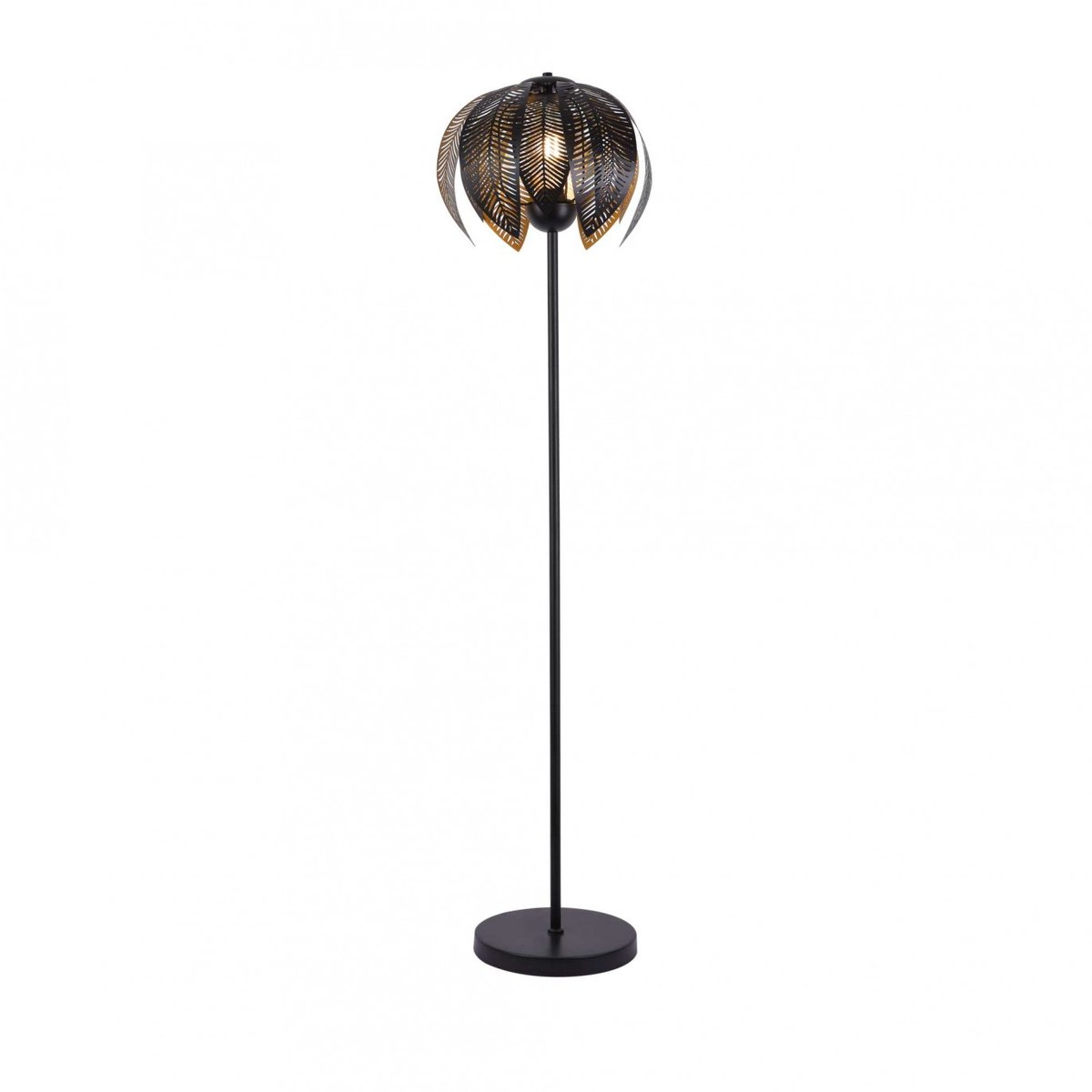 Lampadaire en métal perforé, VESCA noir et doré, C-CREATION