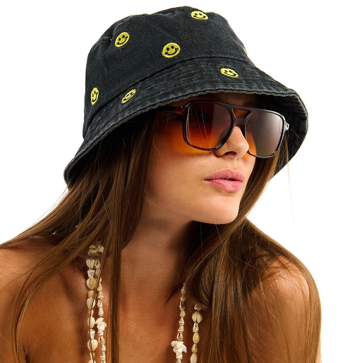 Chapeau bob avec motifs brodés BOBO noir, WILD