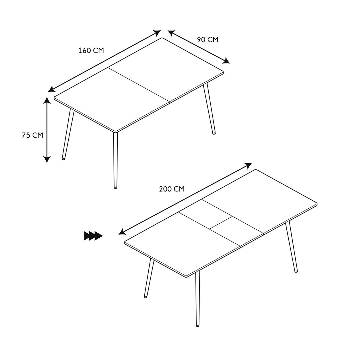 Table extensible en bois 6 à 8 places GASPARD marron, THE HOME DECO FACTORY