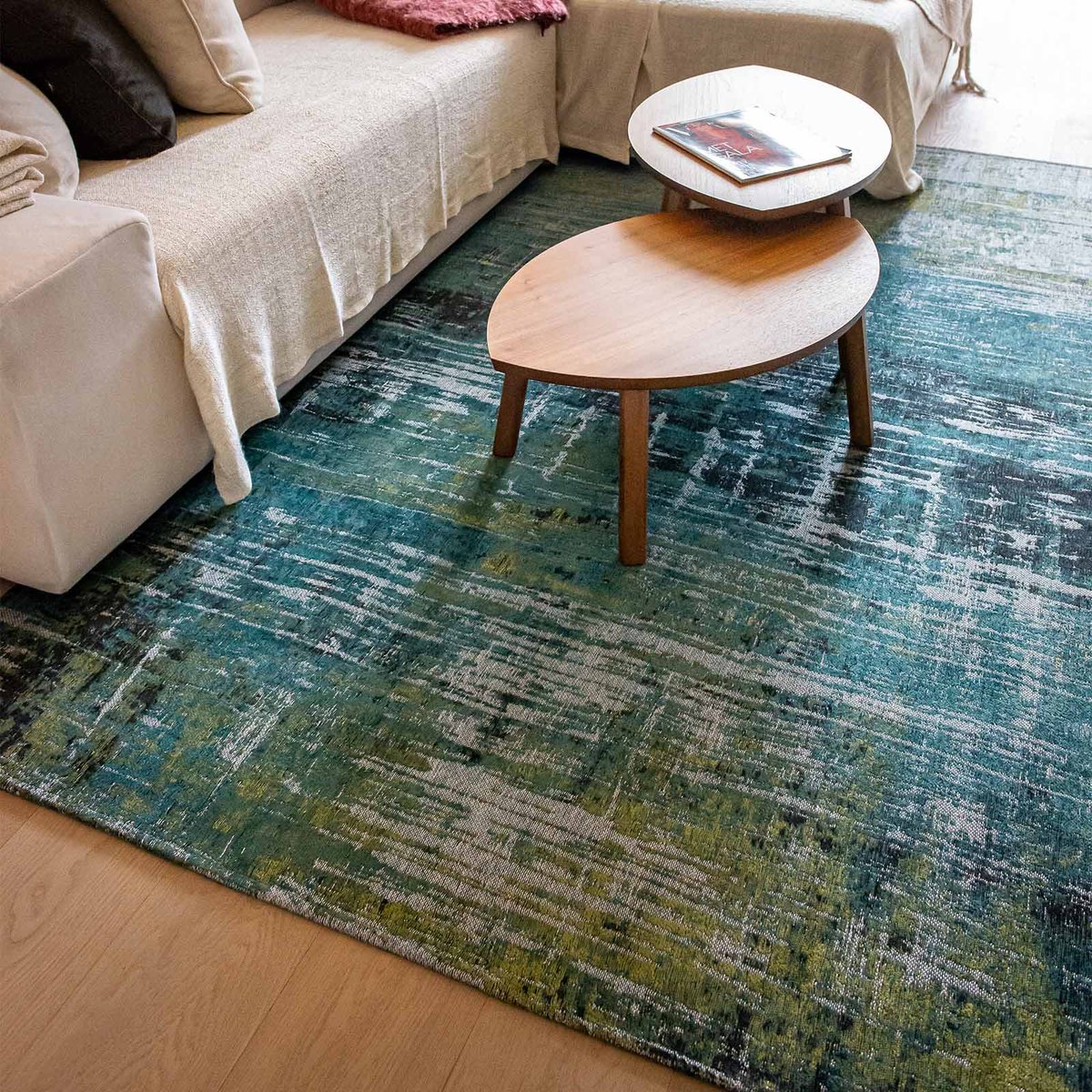 Tapis intérieur/extérieur tissé plat VALLEY BAY bleu, NOVATREND