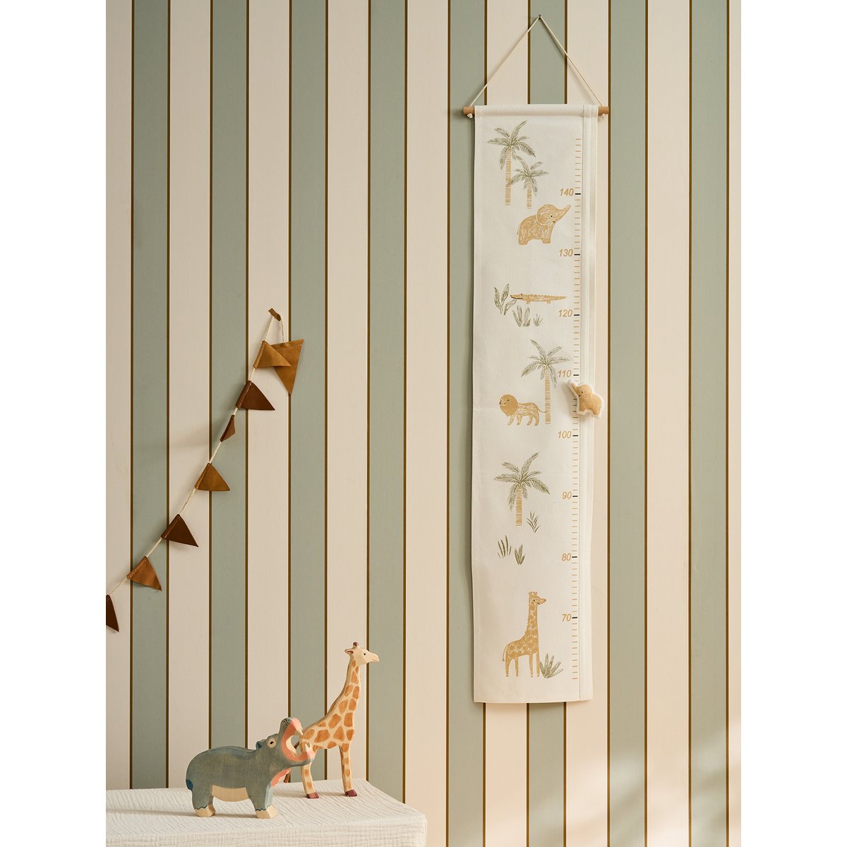 Toise en coton motif animaux beige, VERTBAUDET