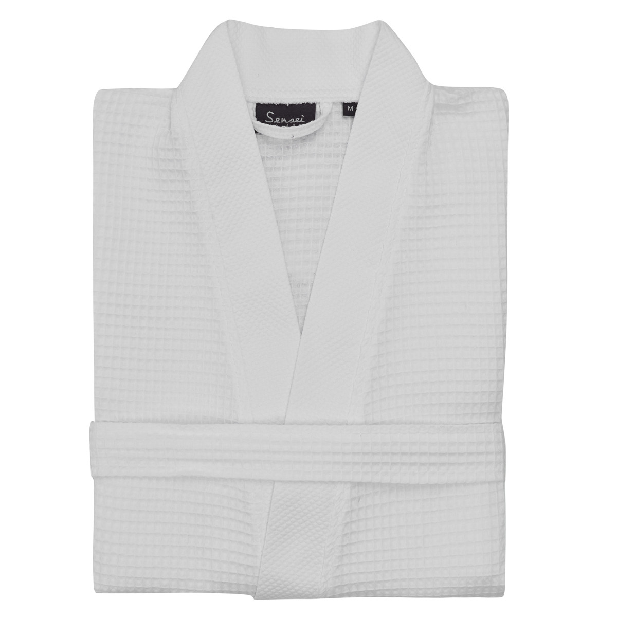 Peignoir court nid d'abeille SPA blanc, SENSEI MAISON