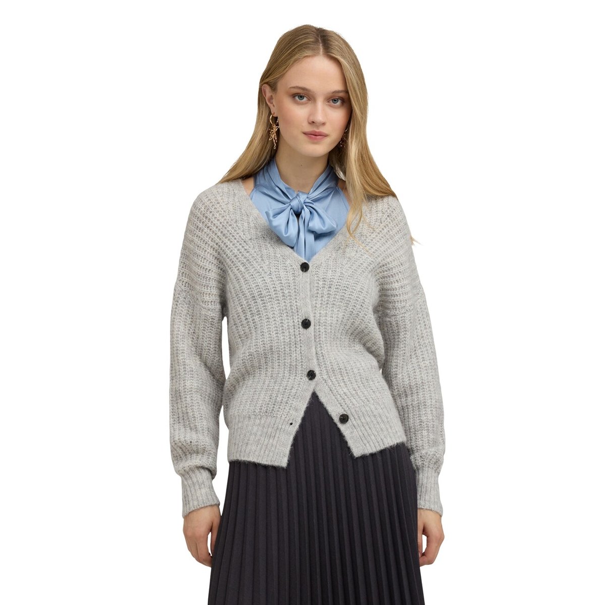 Cardigan côtelé gris, MOTIVI