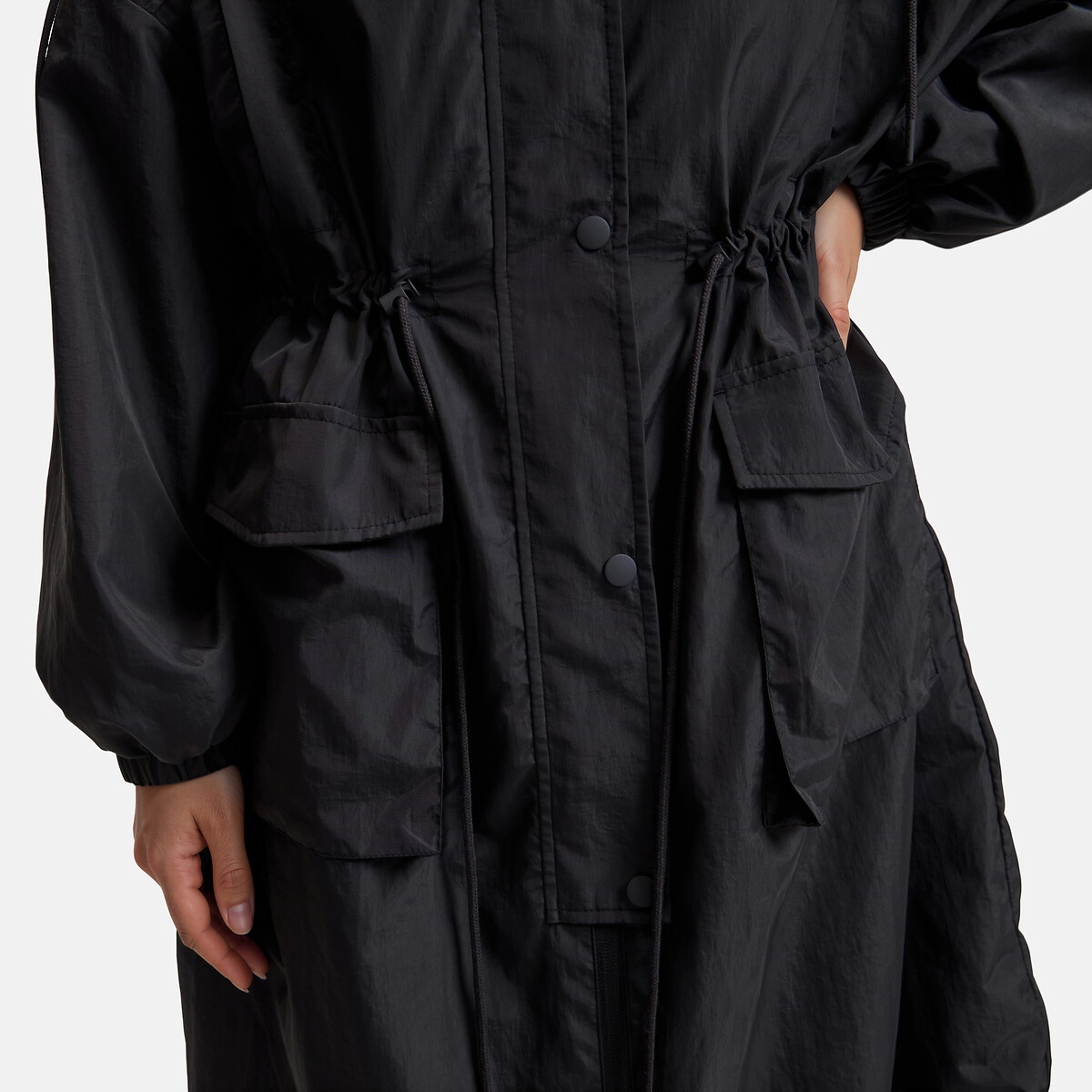 Light Mid-Length Windbreaker with Fixed Hood and Zip-Up Fastening For Mid-Season carbon grey, LA REDOUTE COLLECTIONS