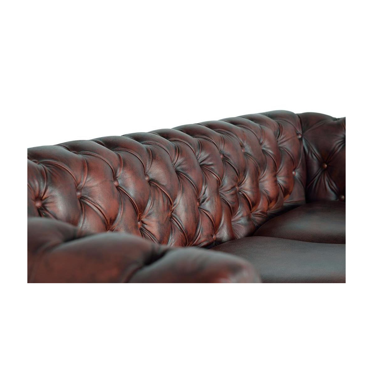 Canapé cuir 3 places marron, DECORATION D’AUTREFOIS
