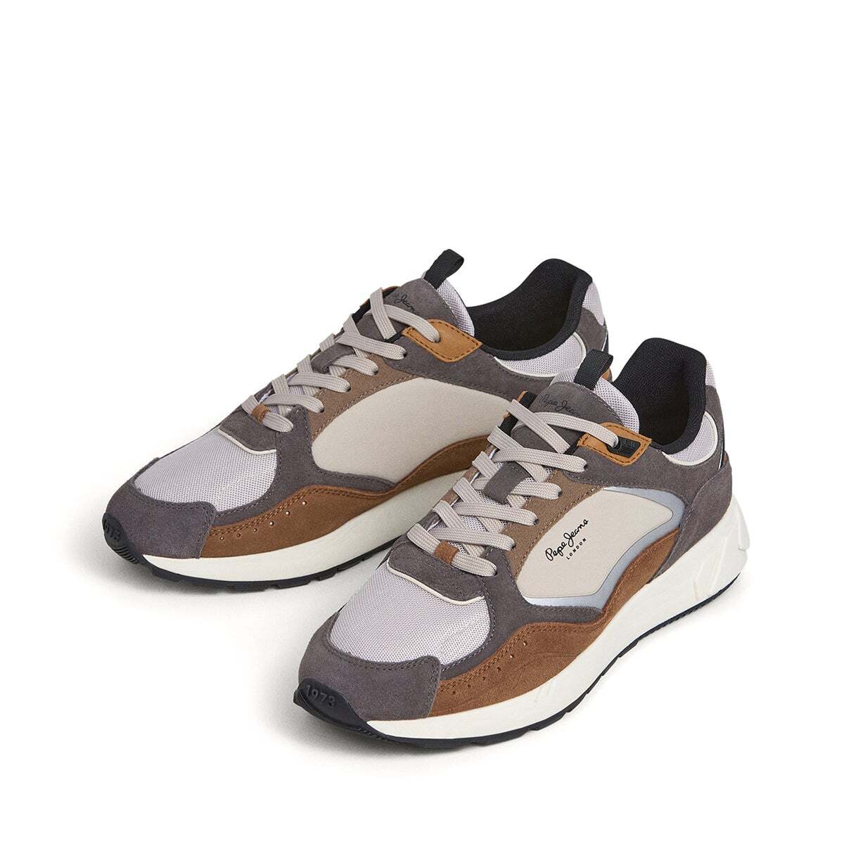 Baskets Avec Détails En Daim- Marlon gris, PEPE JEANS