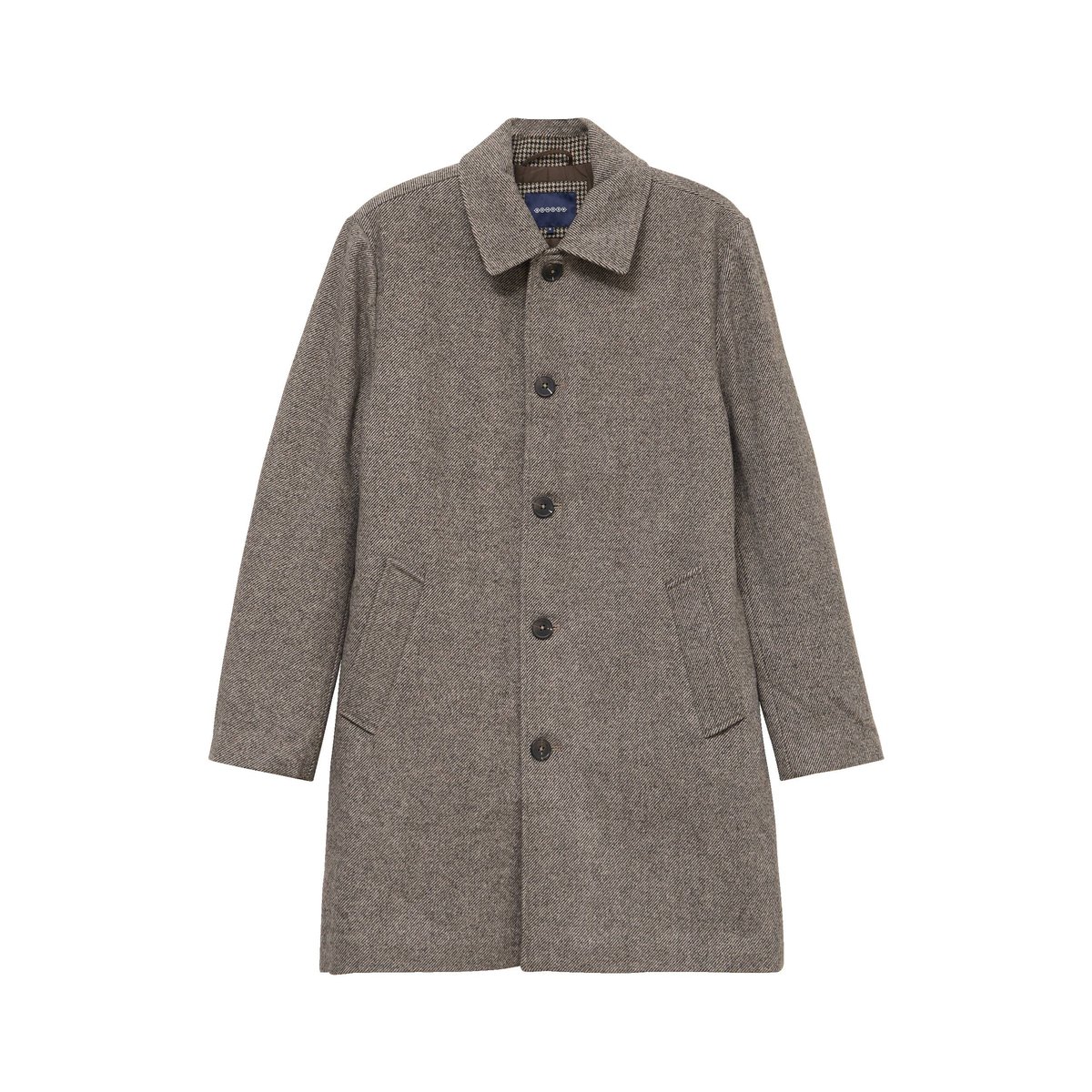 Manteau droit long col classique beige, BONOBO