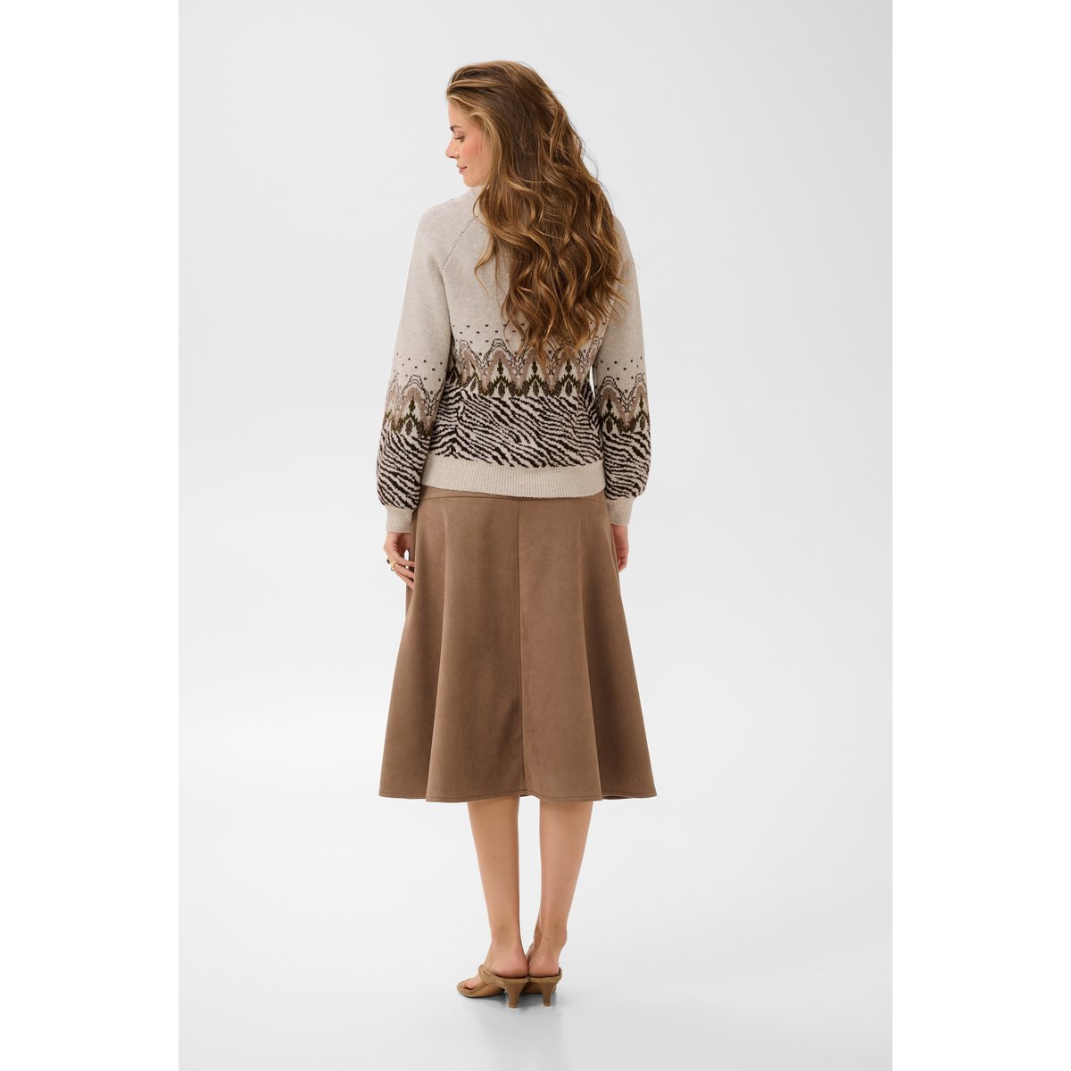 Pullover tricoté beige oat melange, CREAM