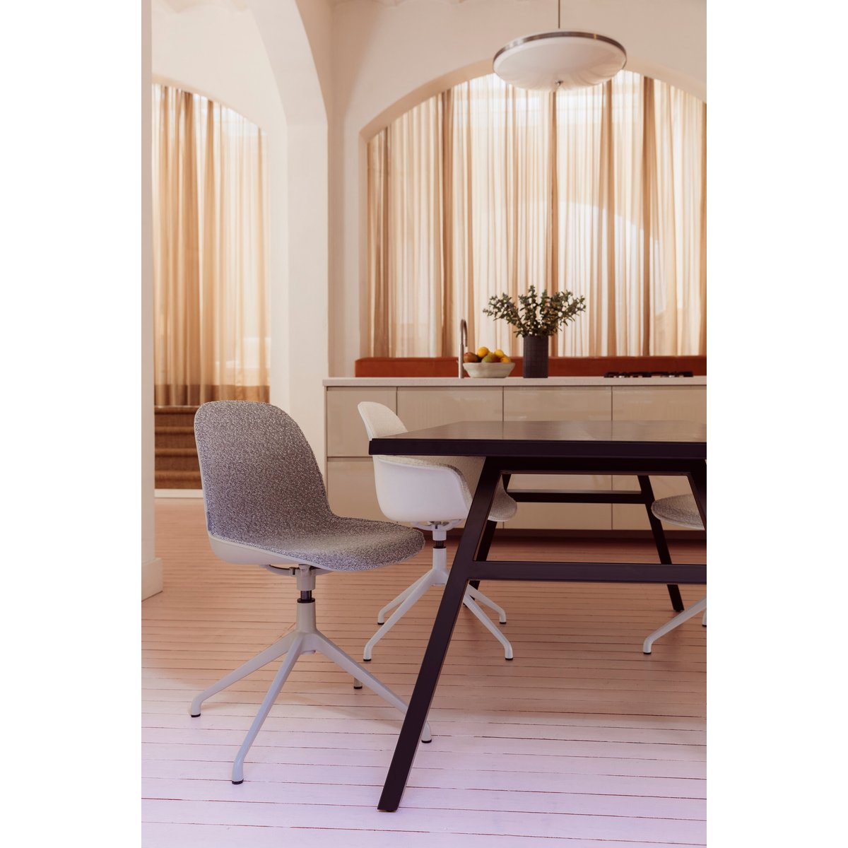 Chaise de bureau en bouclette ALBERT KUIP gris, ZUIVER