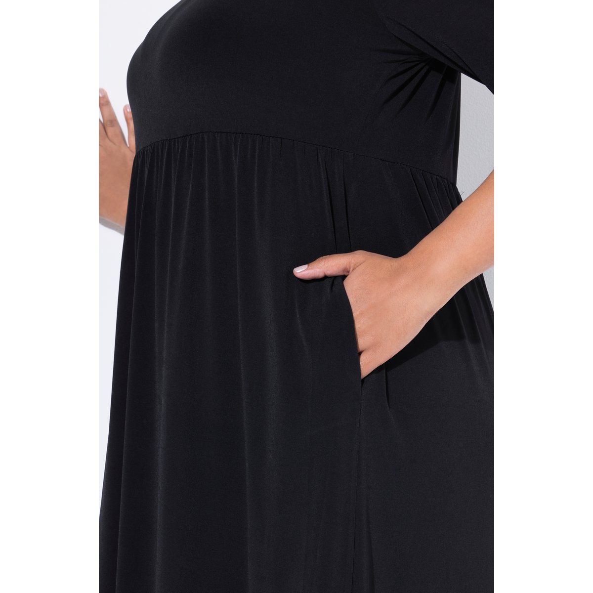 Robe maxi en jersey, avec poches noir, ULLA POPKEN