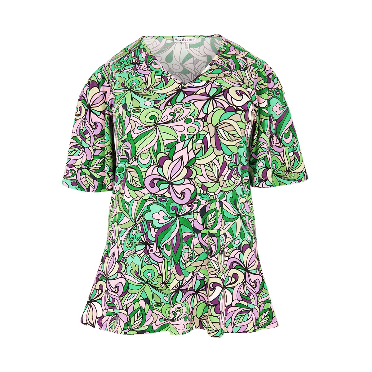 Tunique imprimée paisley vert, YOEK