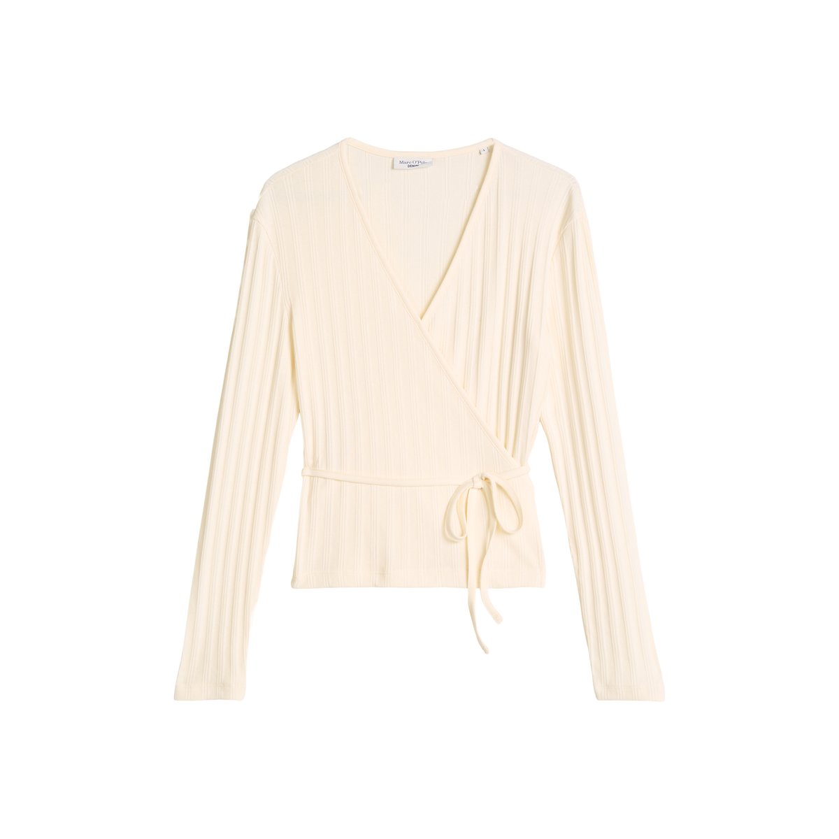 Haut à nouer slim en jersey stretch côtelé blanc, MARC O’POLO DENIM