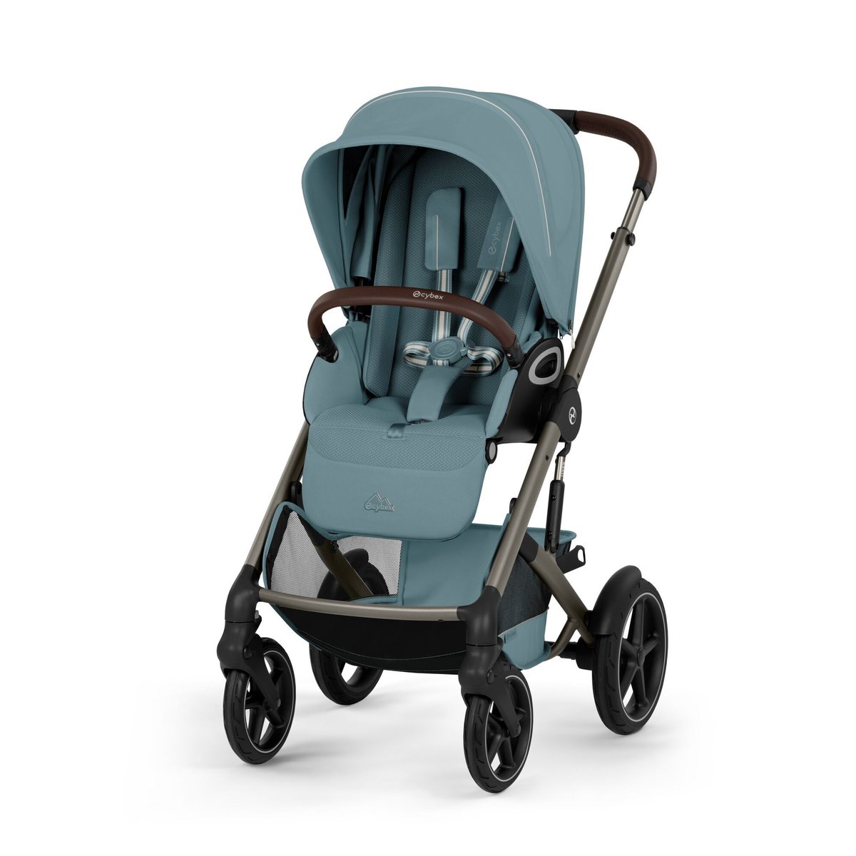 Poussette duo tout terrain Talos S Lux 4 avec nacelle pliable bleu stormy blue, CYBEX
