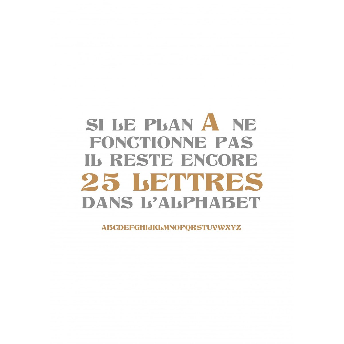 Affiche '25 lettres' blanc, L'AFFICHERIE