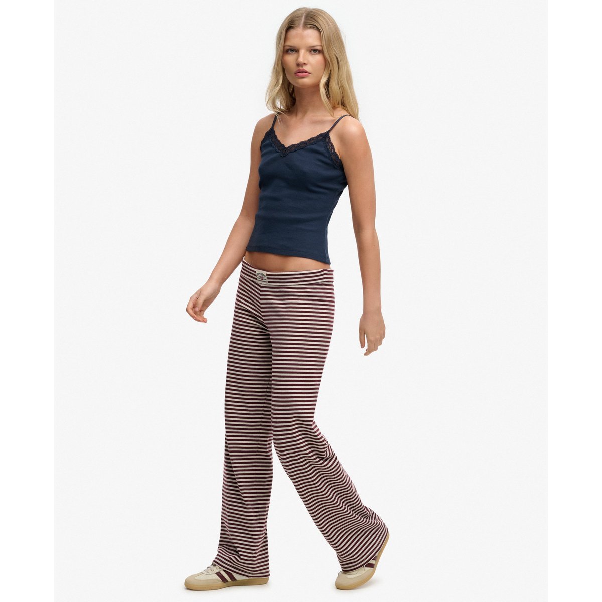 Pantalon Athletic Essentials Rayé Coupe Ajustée rouge port/gris chiné, SUPERDRY