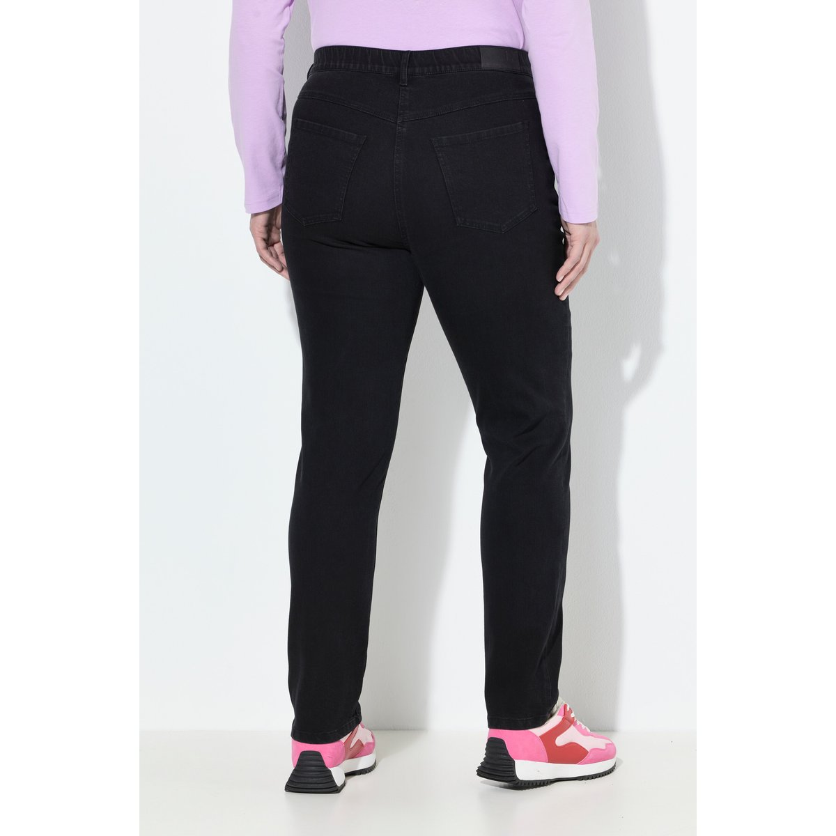 Jean Mia en denim stretch, taille confortable noir, ULLA POPKEN