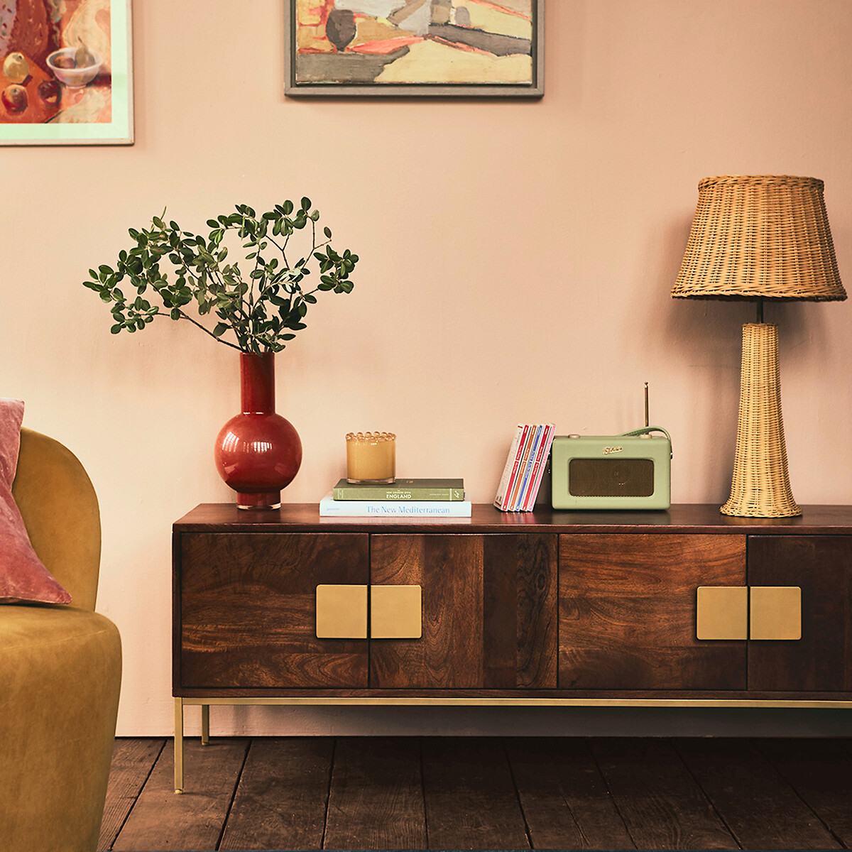 Banner Mango Wood 4 Door Media Unit natural wood, SWOON