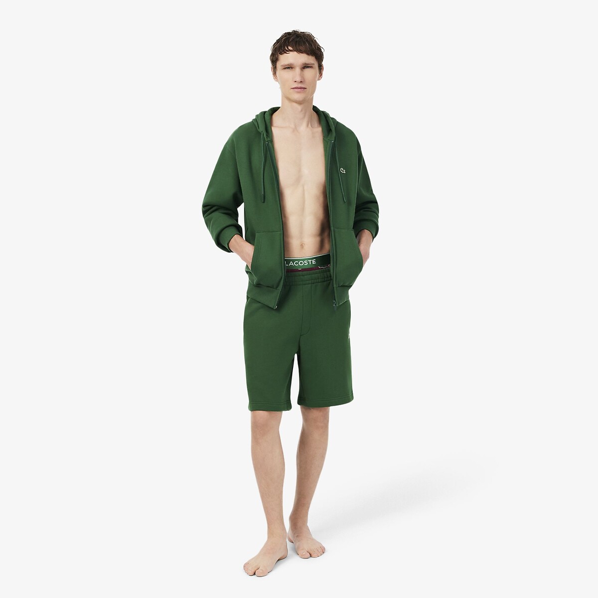 Lote de 3 bóxer burdeos + marino + verde, LACOSTE