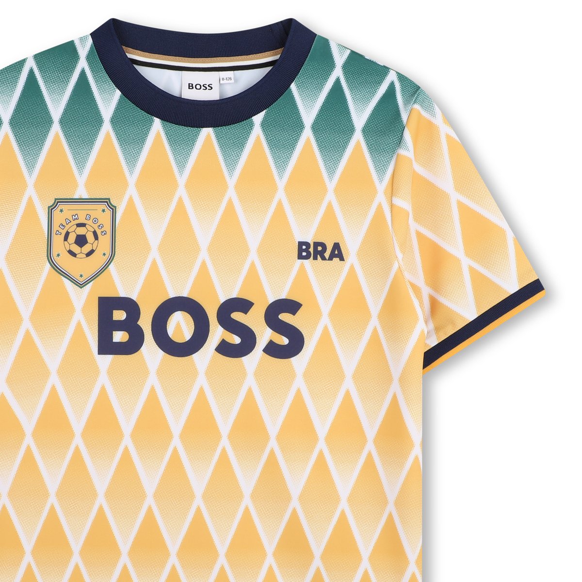 Tee-shirt manches courtes jaune vert, BOSS KIDSWEAR