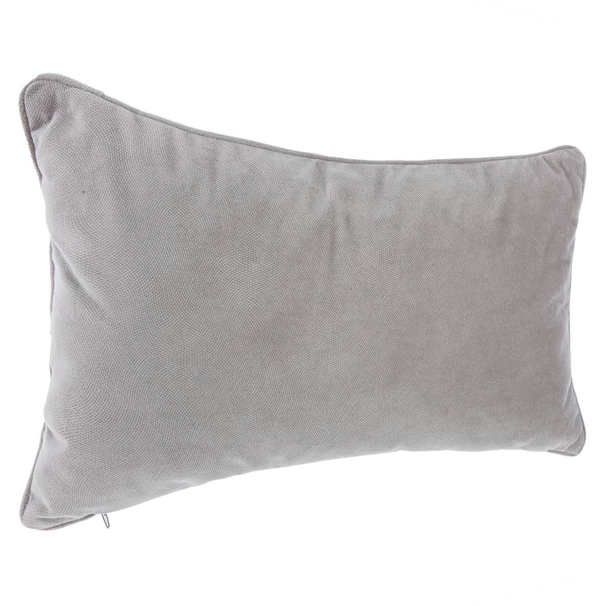 Coussin déhoussable LILOU gris souris, ATMOSPHERA