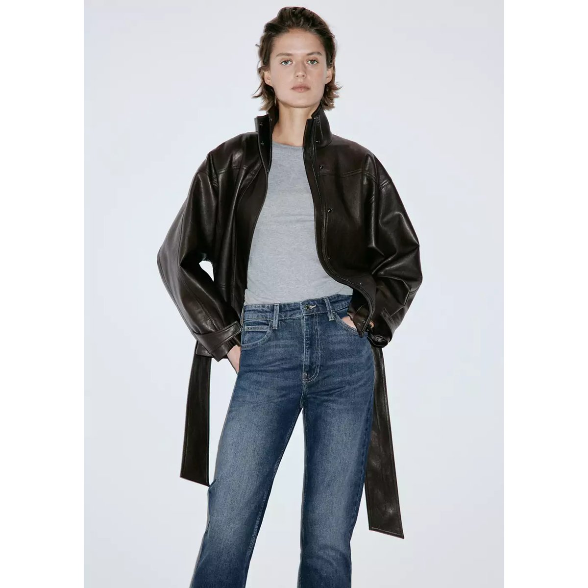 Jean Newmom confort taille haute bleu foncé, MANGO