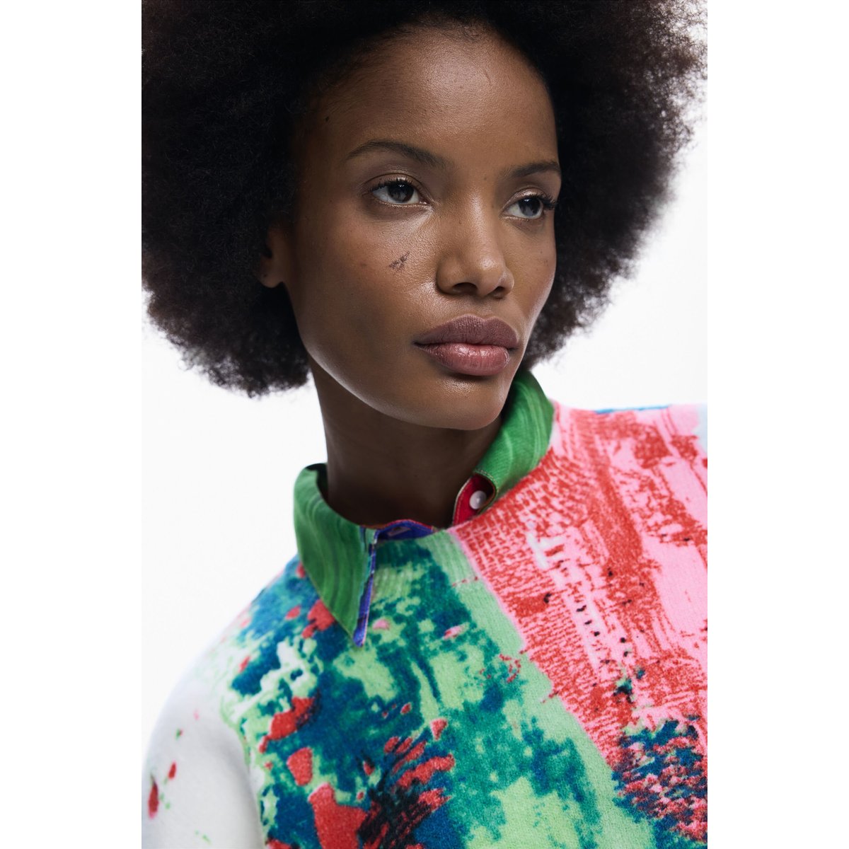 Pull arty imprimé vert, DESIGUAL