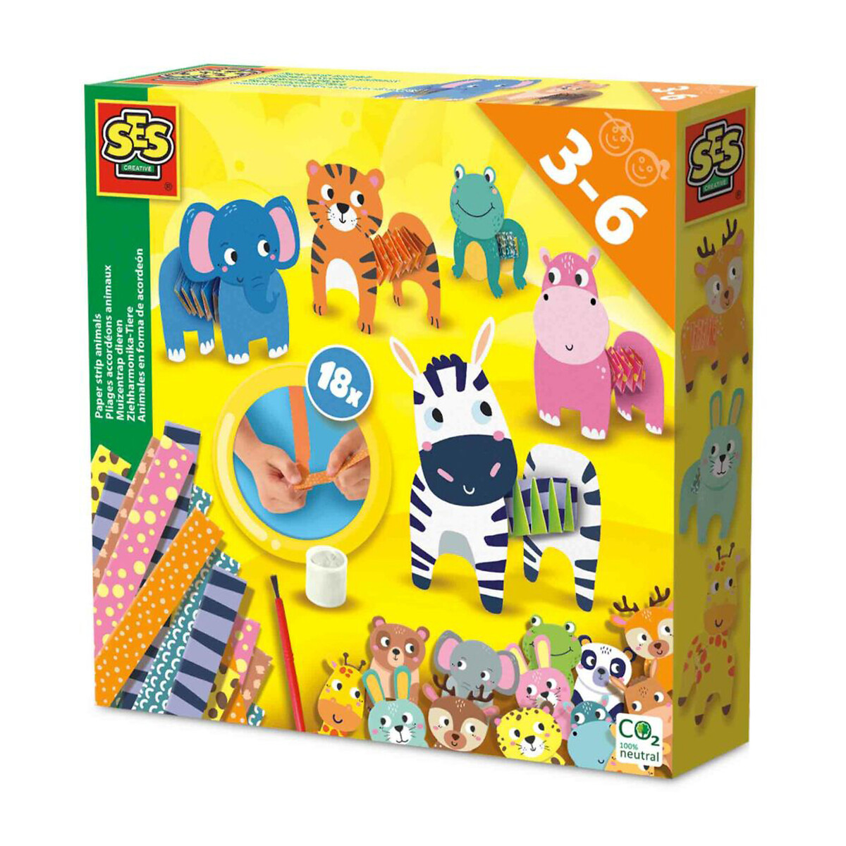 Brinquedo "Animais com tiras de papel", SES multicolor, SES