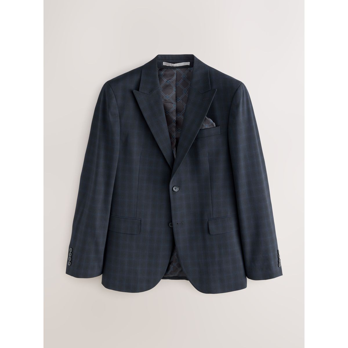 Veste de costume slim à carreaux bleu marine, NEXT