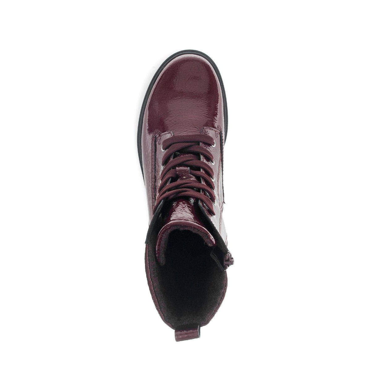 Bottines en cuir verni à talon décroché rouge, GABOR
