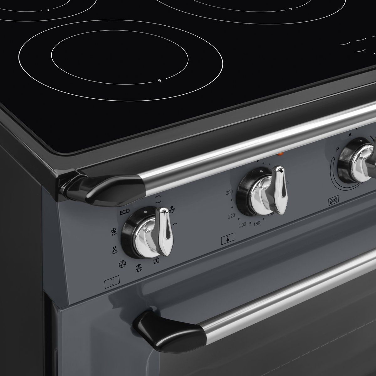 Piano de cuisson induction 90cm pyrolyse TR90 gris ardoise brillant, SMEG