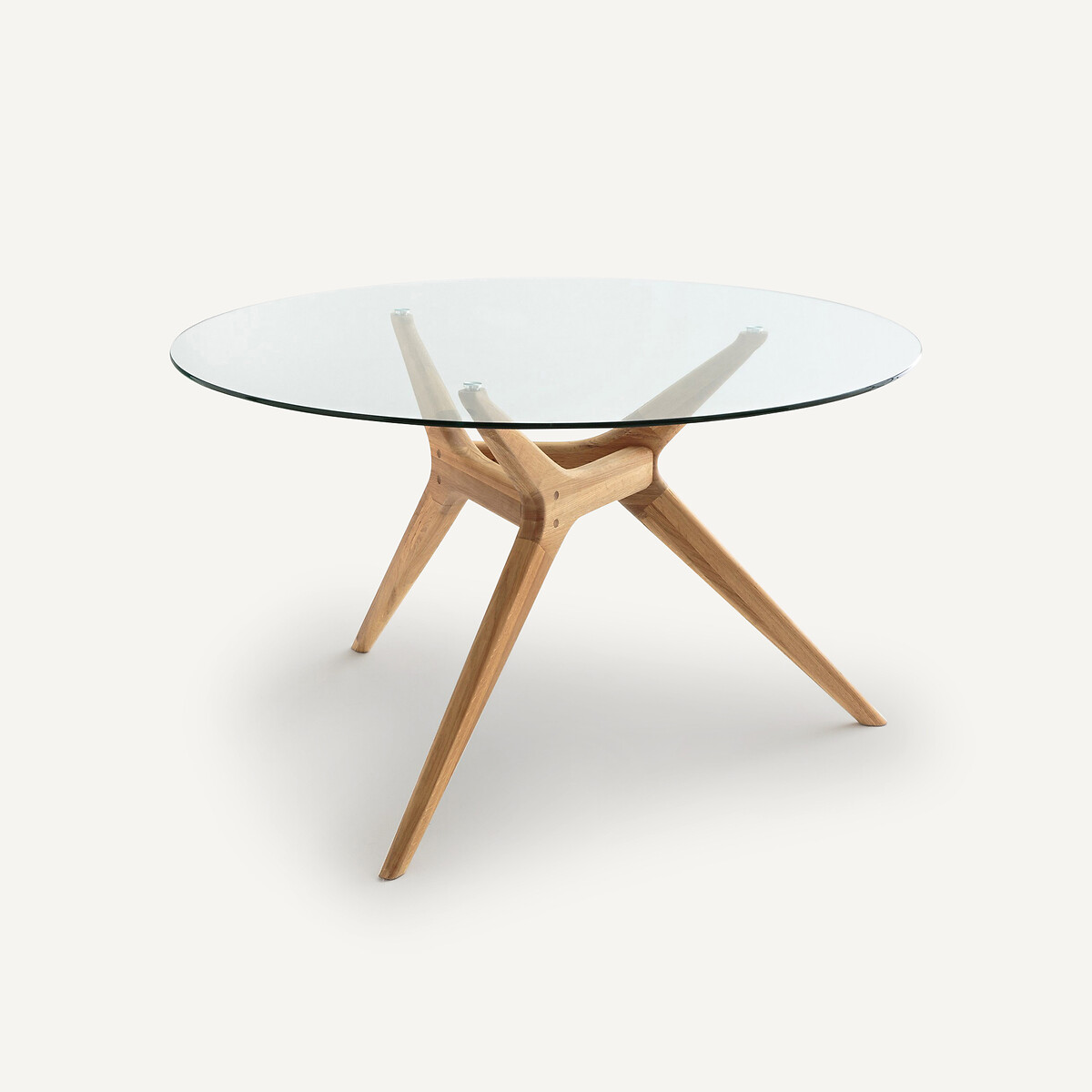 Runder Tisch Maricielo aus Glas und massiver Eiche natureicheholz, AM.PM