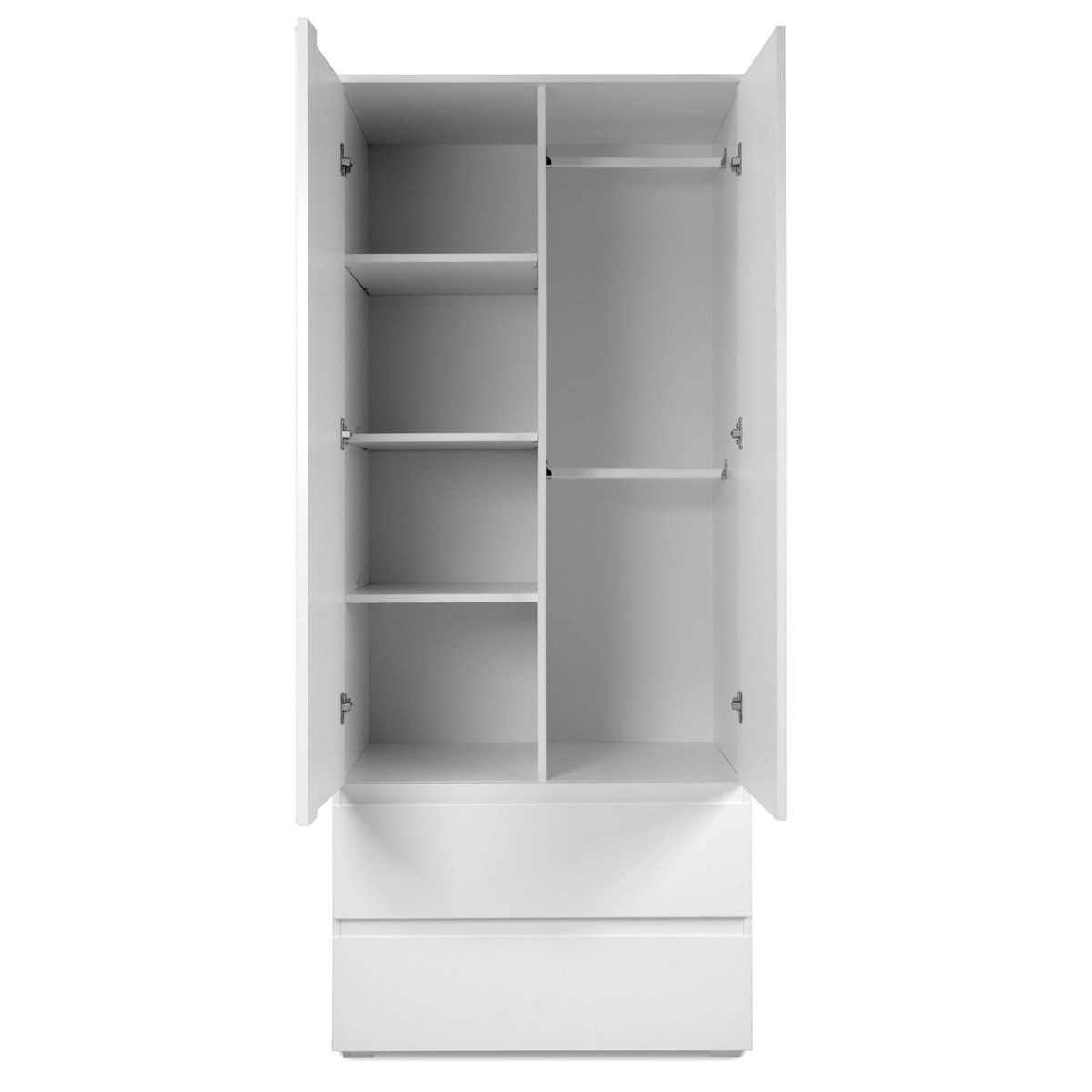 Armoire penderie blanche 2 portes 2 tiroirs ALVA blanc, PIER IMPORT
