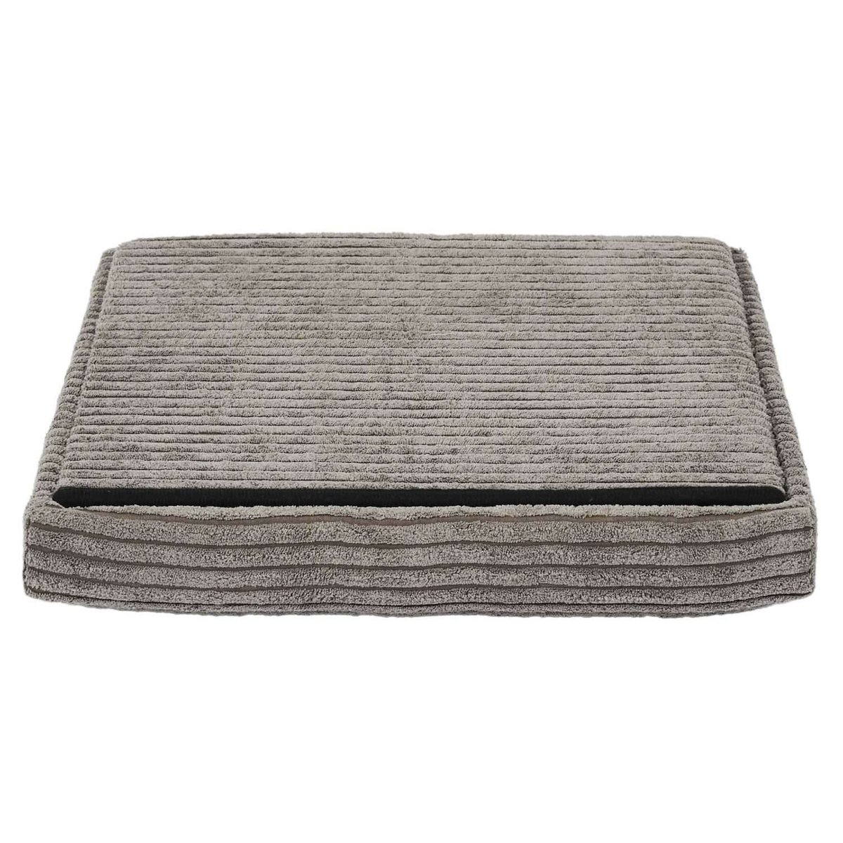 Pouf de rangement pliable en velours côtelé SCOTT taupe, THE HOME DECO FACTORY