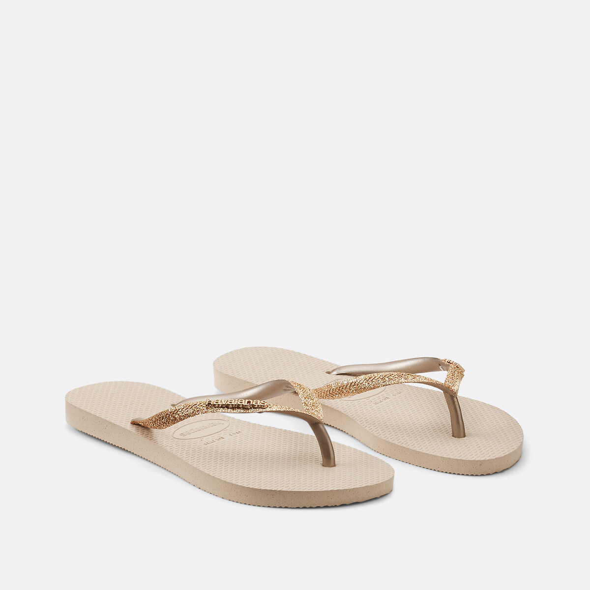 Slim Glitter II Flip Flops metallic beige, HAVAIANAS