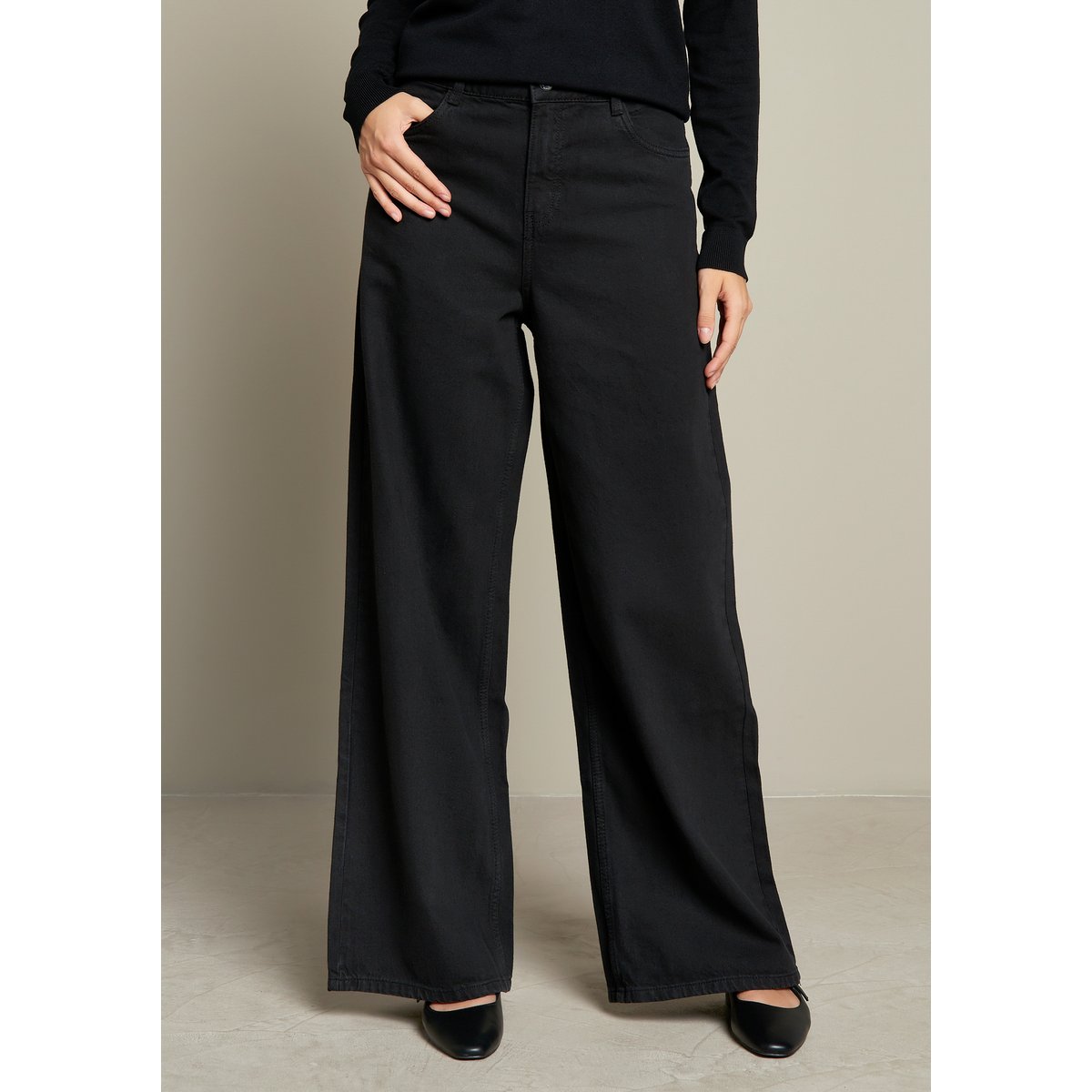 Jean super large taille haute black, LOLALIZA