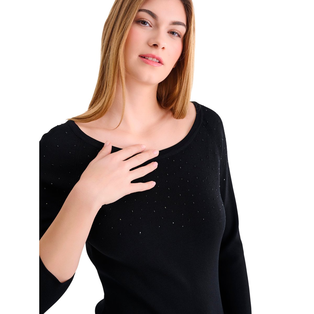 Robe midi manches trois-quarts COCKTAIL noir, LISCA