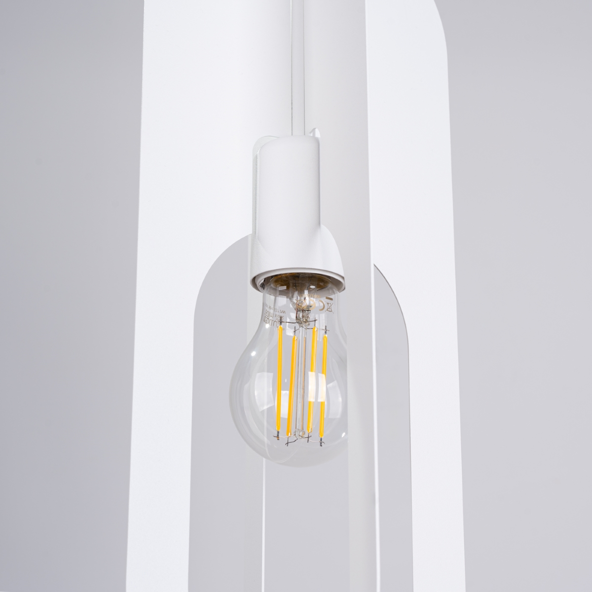 Lustre Acier Blanc E27 1 Nicus blanc, EDEN