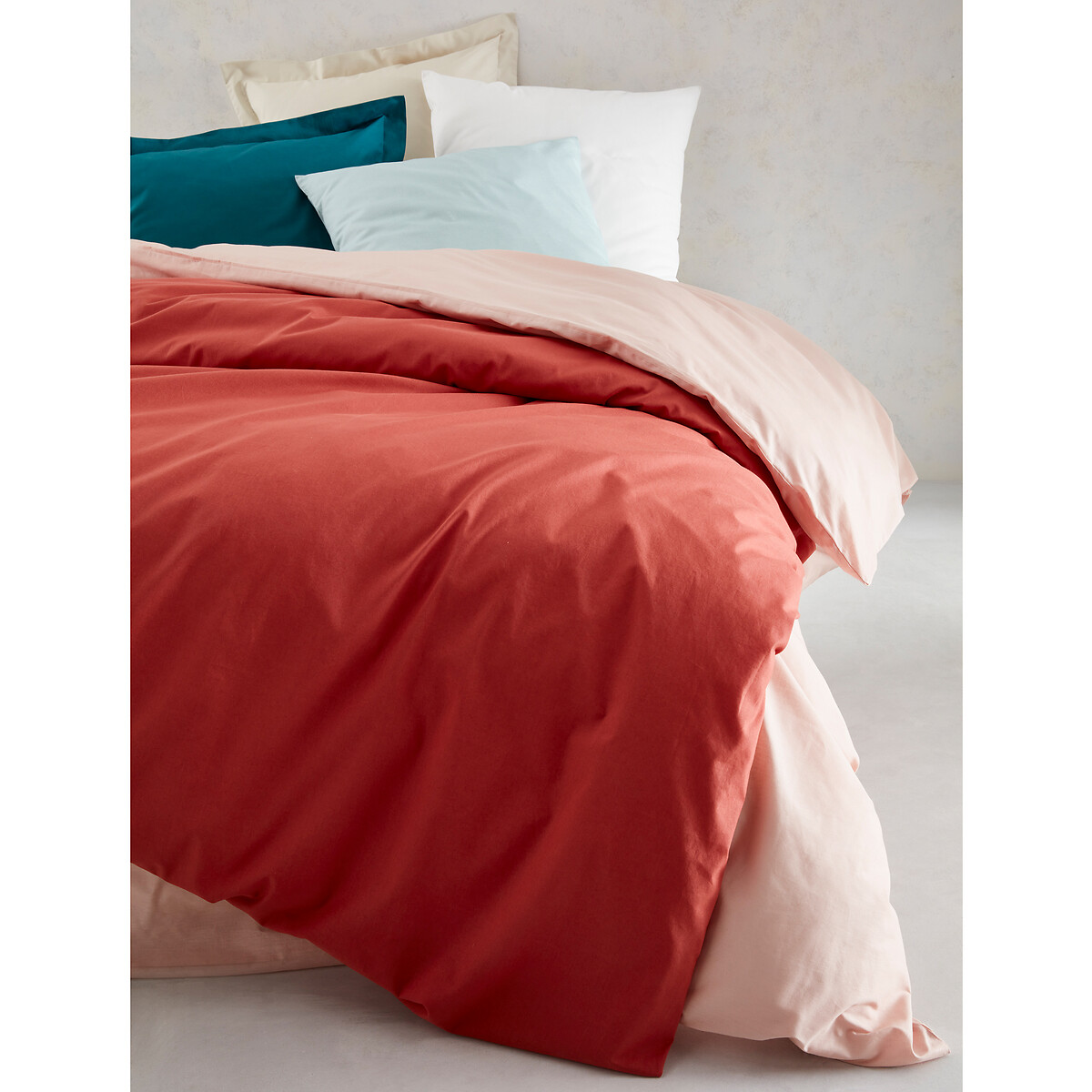 Drap housse uni coton bio, bonnet 30cm, Scenario bleu pétrole, LA REDOUTE INTERIEURS