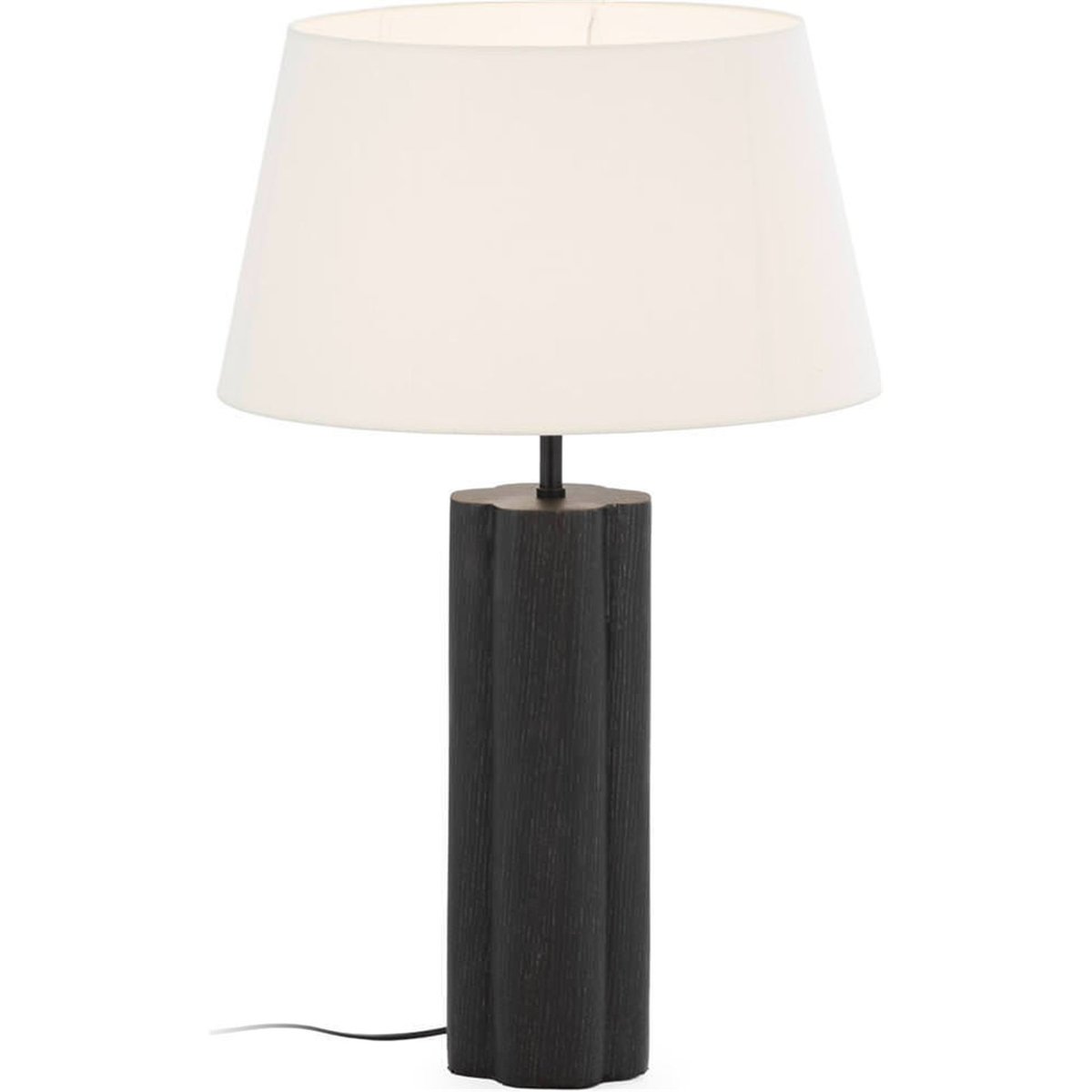 Lampe à poser en métal au pied texturé noir et blanc, RECOLLECTION